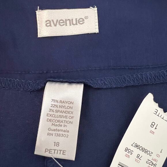 Avenue Womens Super Stretch Pull On Ankle Pants Size 18 Petite Blue Embellished - Picture 6 of 7